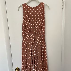 Vintage blush and cream polka dot My Michelle midi dress size 9/10